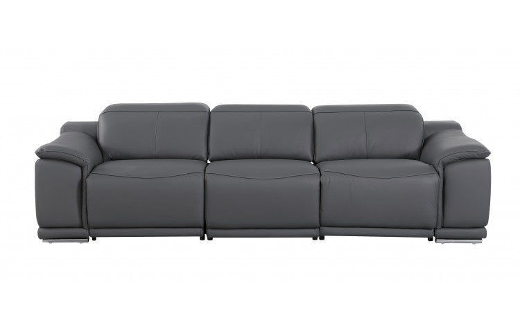 9762 Global United Leather Sofa Set - Dark Gray