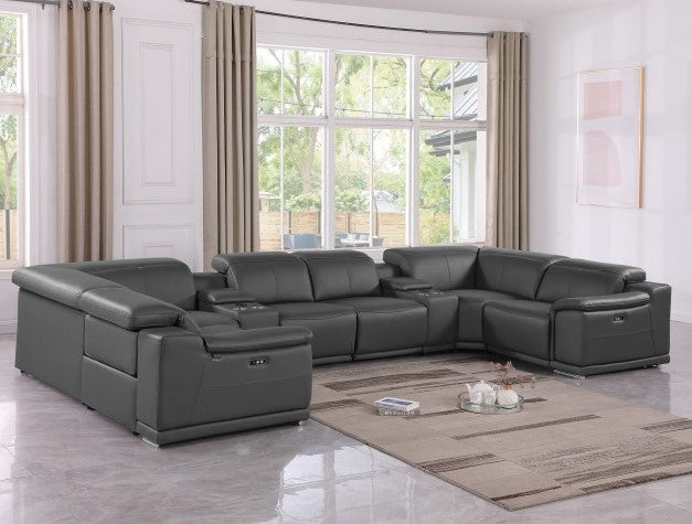 9762 DivanItalia 8 Pc Top Grain Sectional – 6 Colors