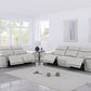 9762 Global United Leather Sofa Set - Light Gray