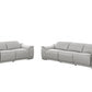 9762 Global United Leather Sofa Set - Light Gray