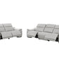 9762 Global United Leather Sofa Set - Light Gray