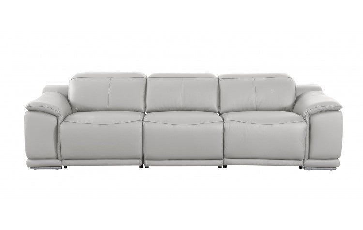 9762 Global United Leather Sofa Set - Light Gray