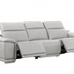 9762 Global United Leather Sofa Set - Light Gray