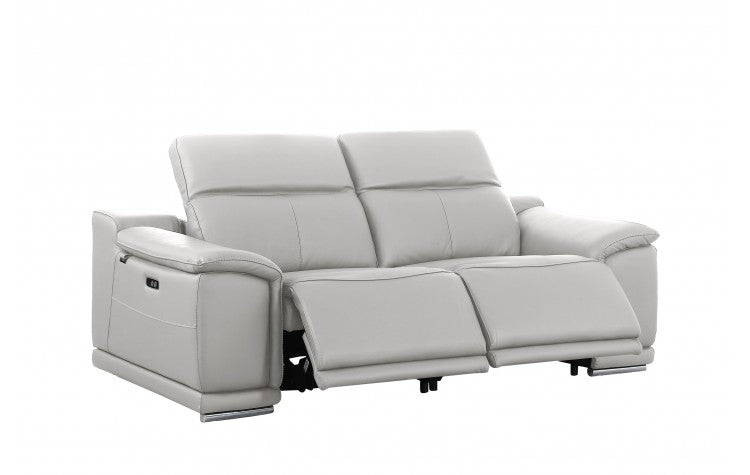 9762 Global United Leather Sofa Set - Light Gray