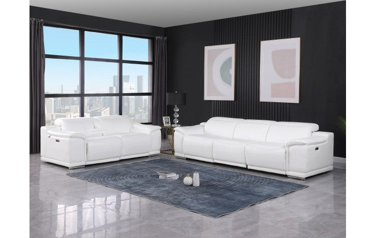 9762 Global United Leather Sofa Set - White