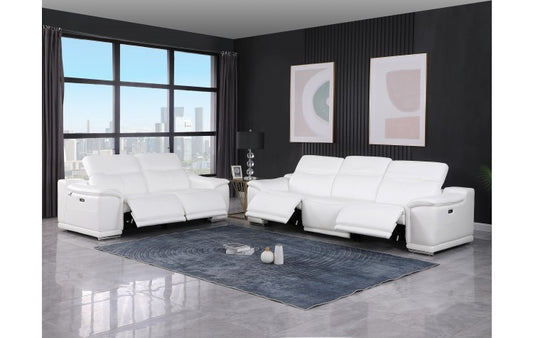 9762 Global United Leather Sofa Set - White