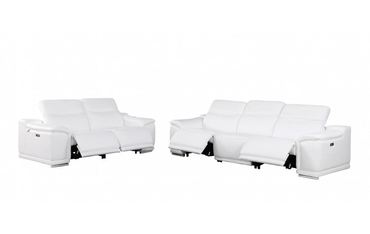 9762 Global United Leather Sofa Set - White