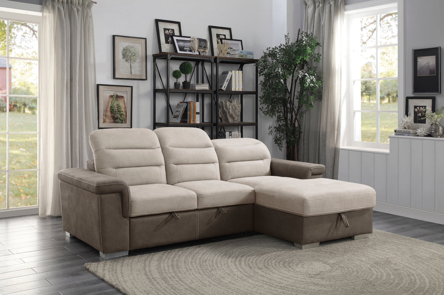 Alfio Pull-Out Sleeper Sectional by Homelegance