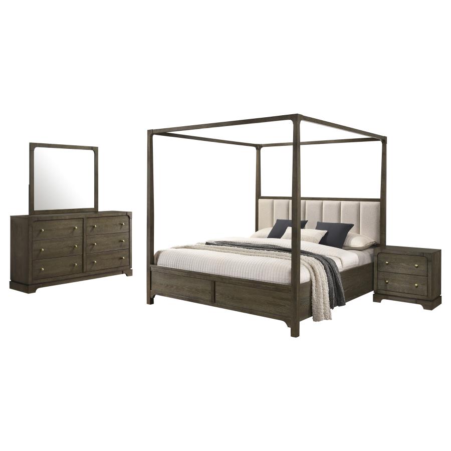 Gran Park 4 Pc Canopy Bedroom Set Dark Cocoa