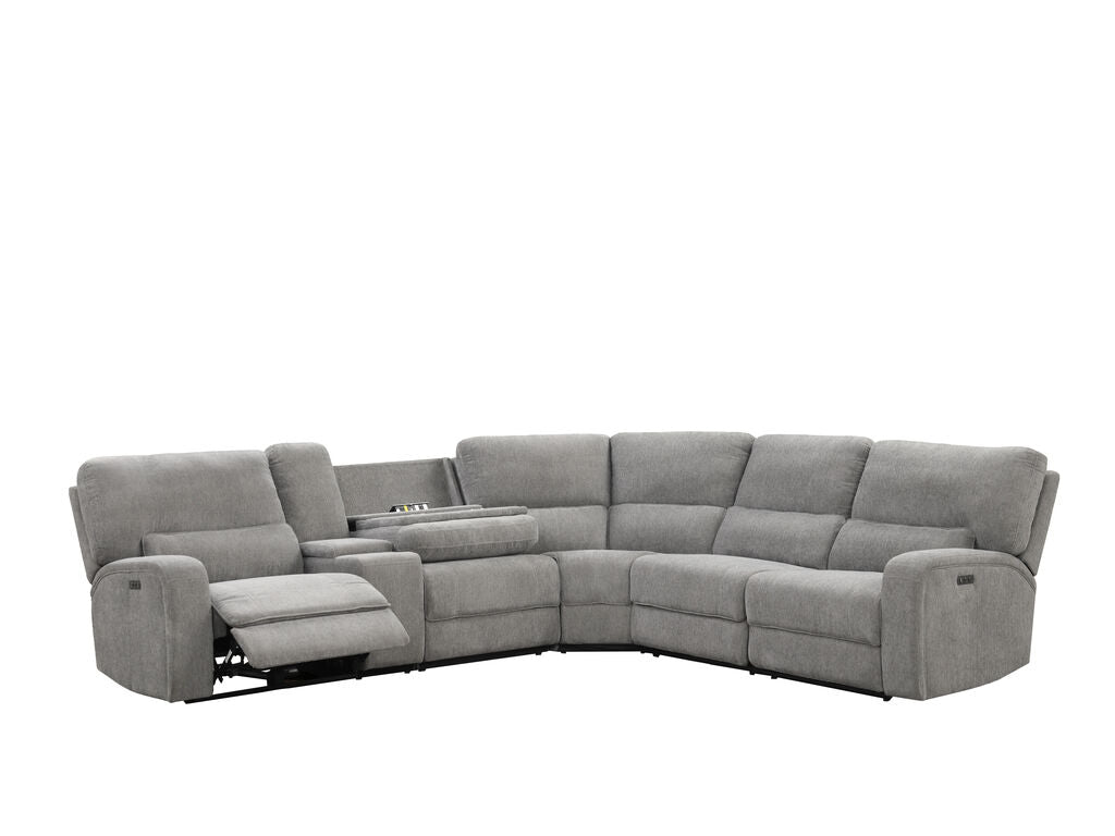 Anthony Light Gray Chenille Power Sectional 81610