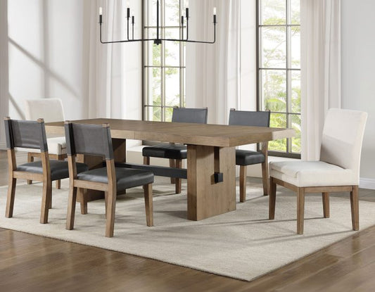 Aubrey 7 Pc Dining Set - Driftwood Finish