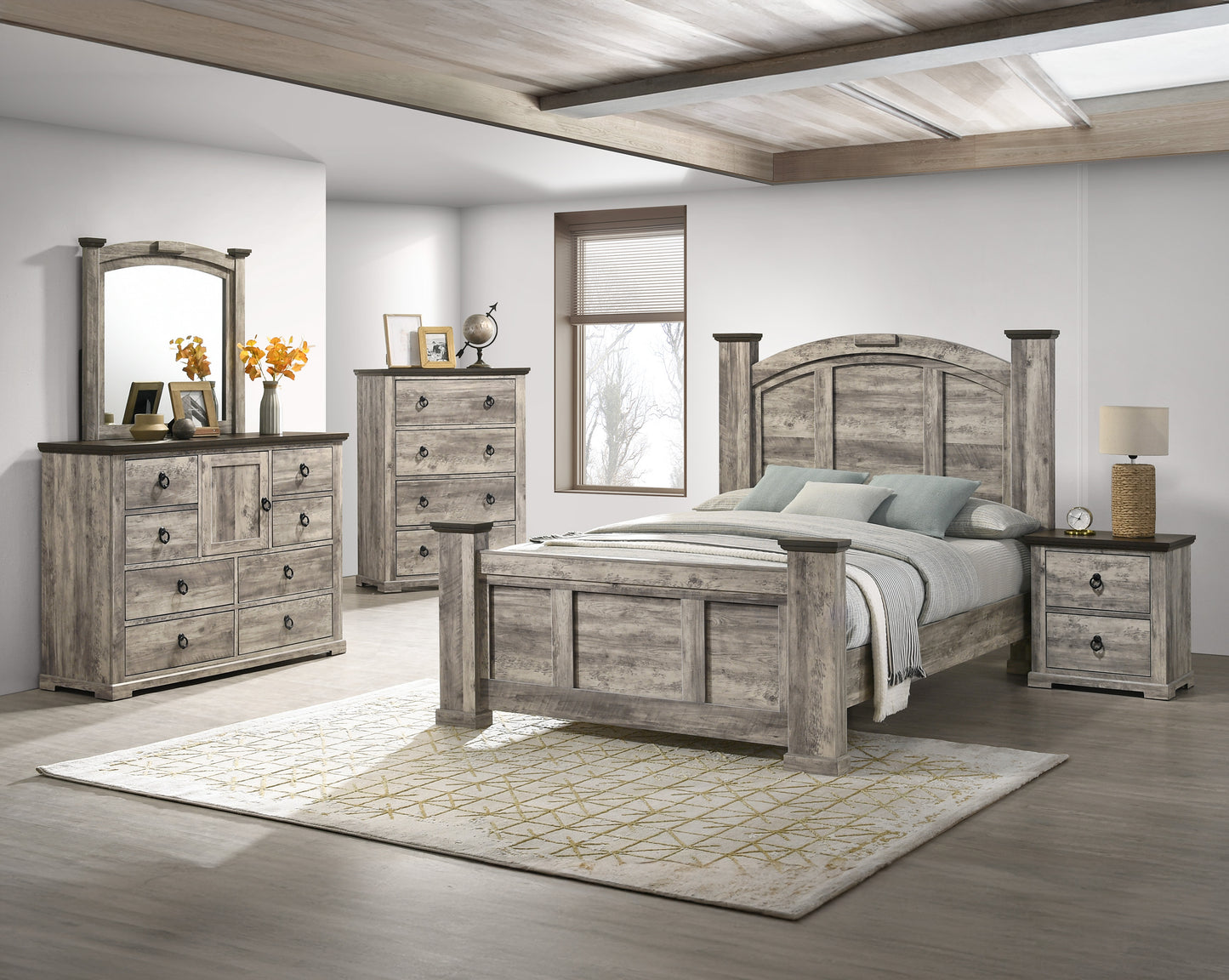 Ella-Mae 4 Pc Rustic Bedroom Collection