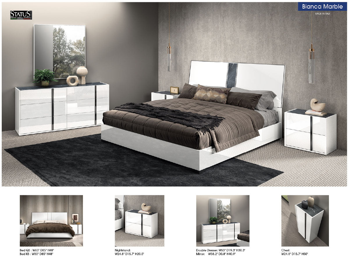 ESF Bianca Marble Bedroom Collection - Made in Italy