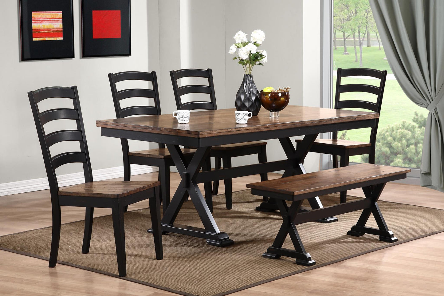 Colección de comedor Cambridge de 6 piezas de Urban Styles