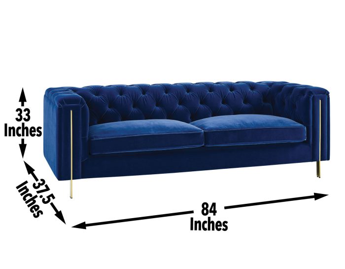 Charlene Blue Velvet Sofa CH100SBL