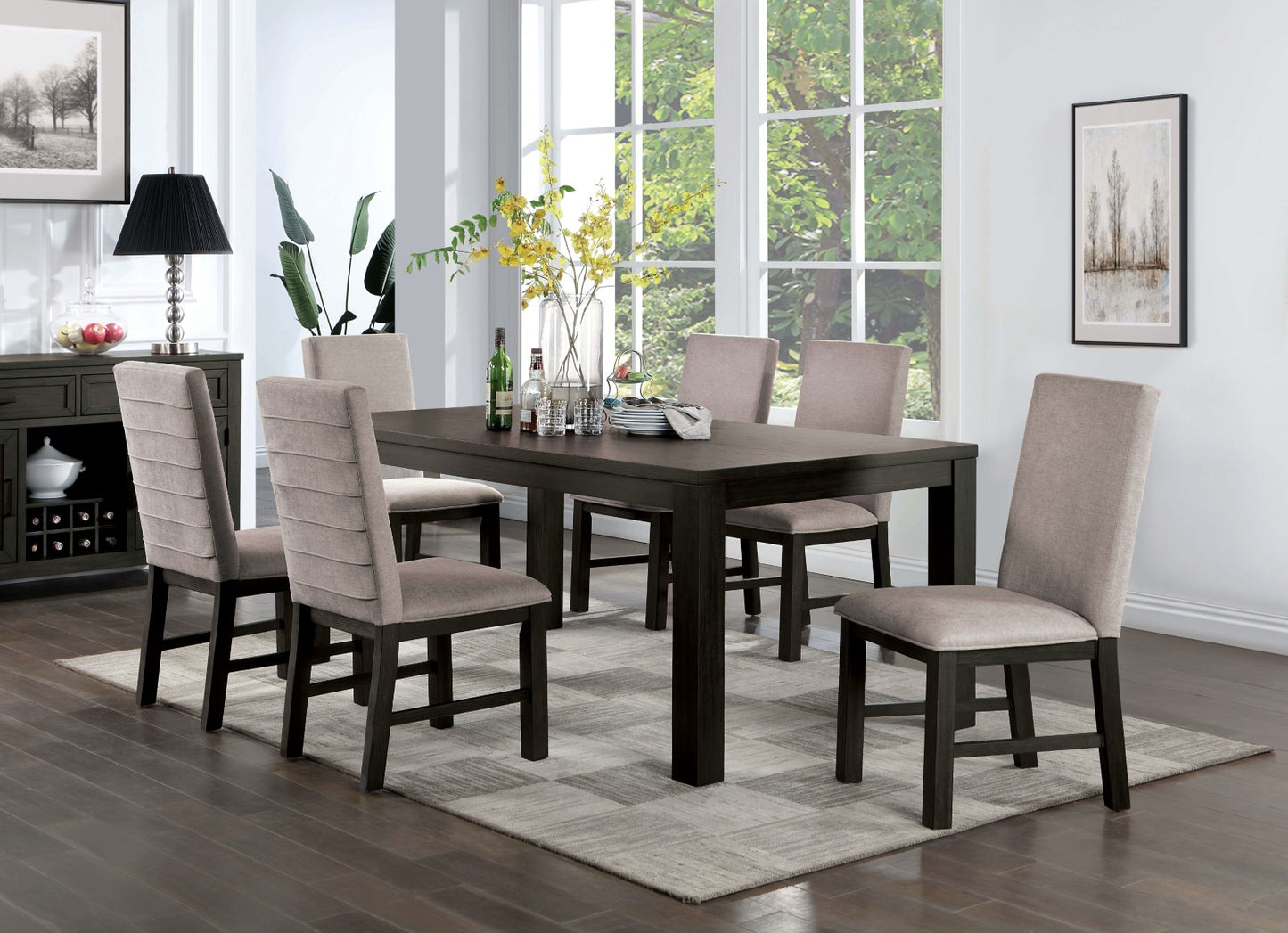 Umbia CM3252BK Antique Black Dining Set