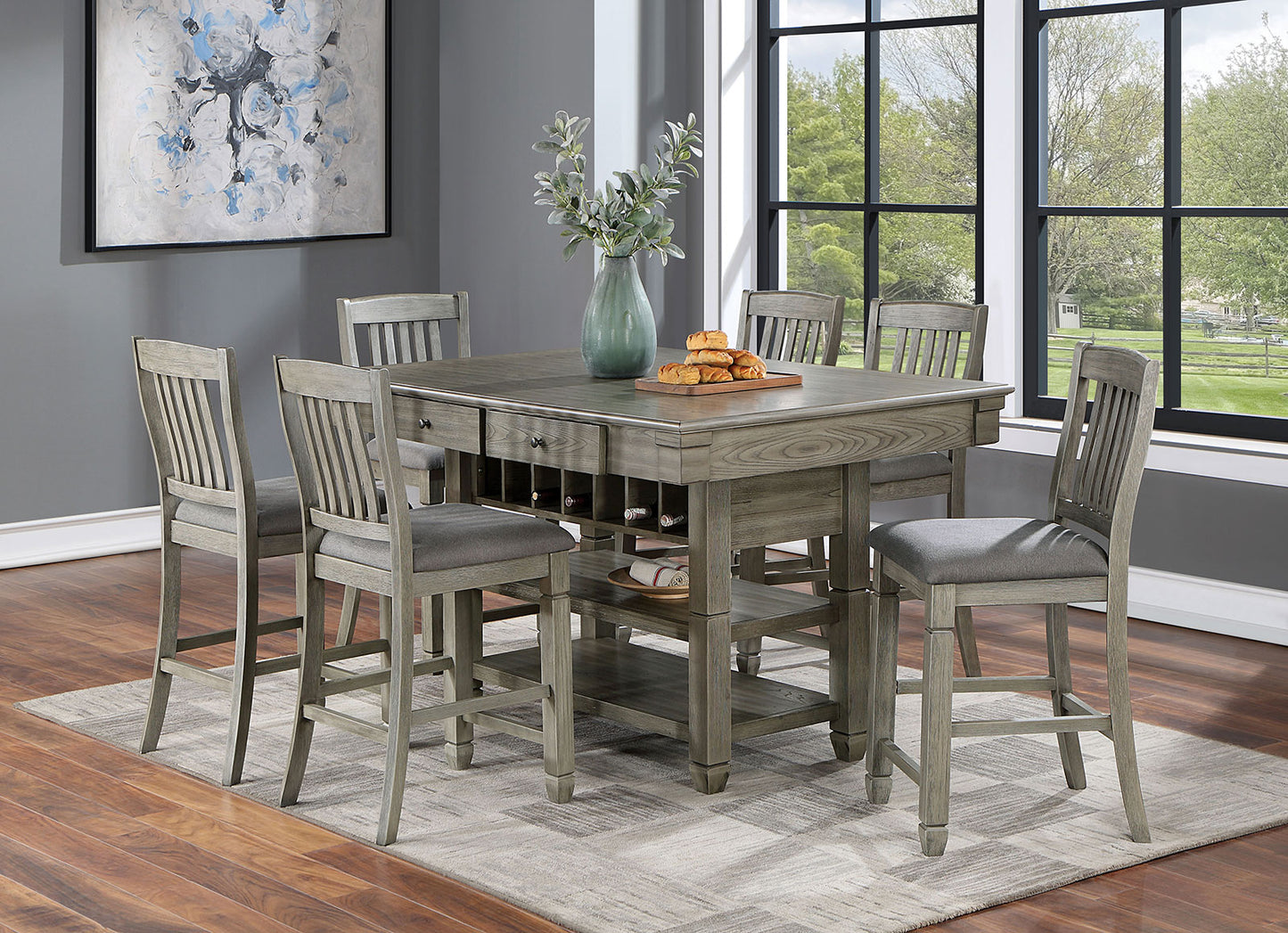 Anaya 7 Pc Gray Dining Collection CM3512GY-PT