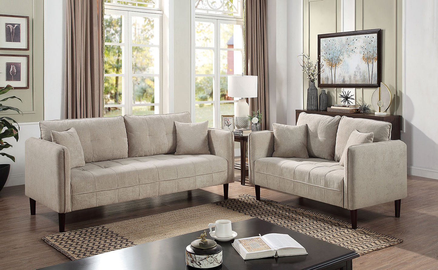 Lynda Chenille Sofa Collection - Light or Dary Gray