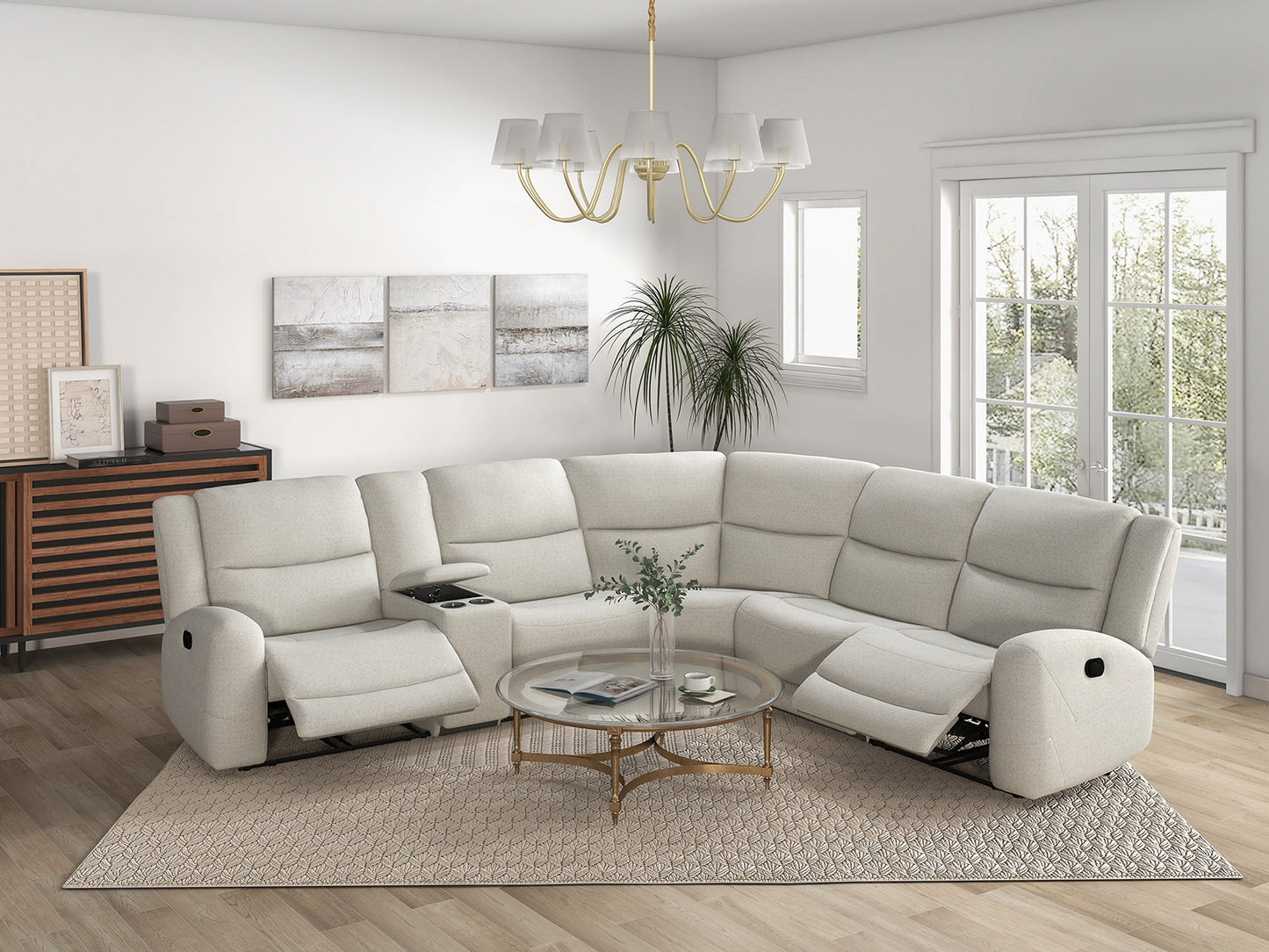 Giraldus Beige Motion Sectional CM9988BG