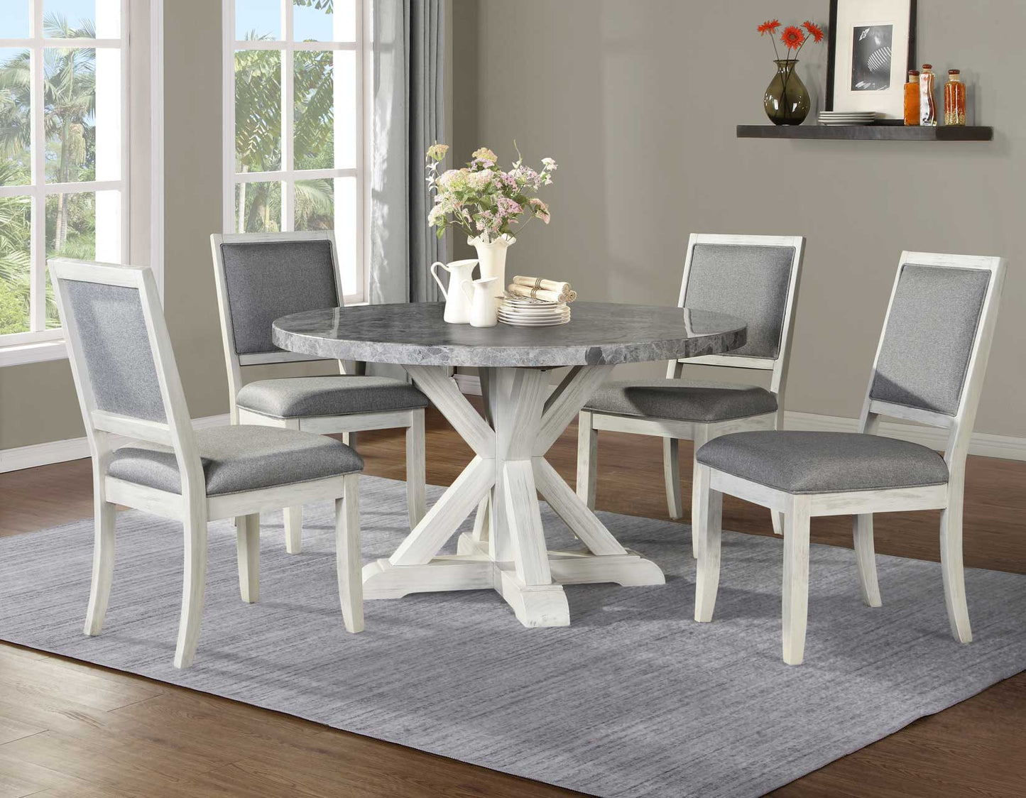 Canova 5 Pc Marble Top Dining Collection