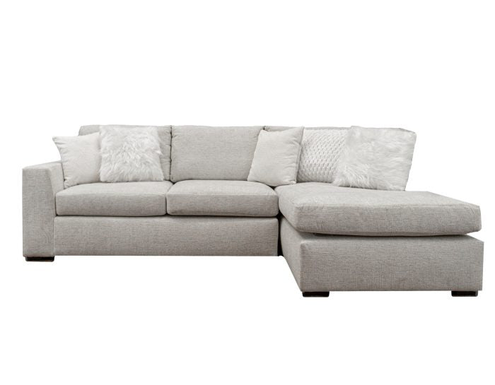 Como Chaise Sofa Sectional Neutral Fabric