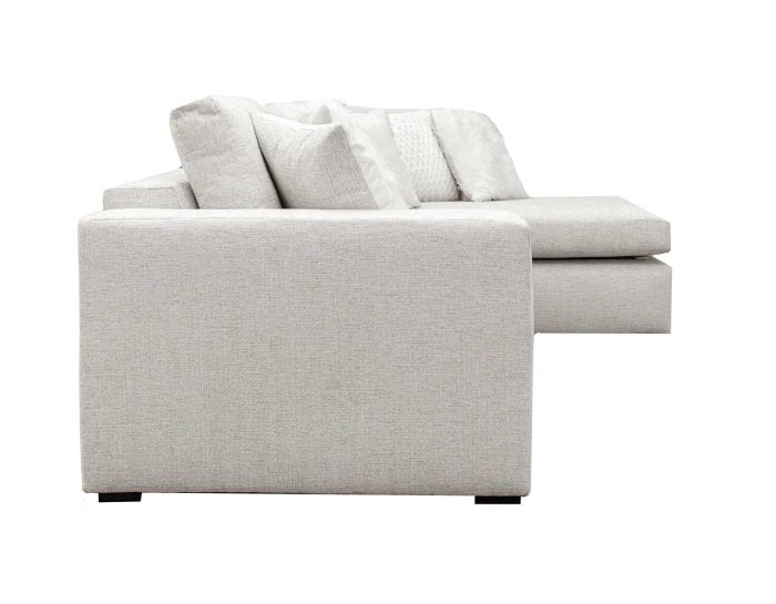 Como Chaise Sofa Sectional Neutral Fabric