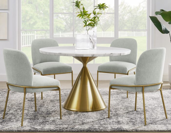 Conrad 5 Pc Dining Set Gold Base