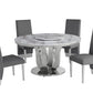 Best Quality D16L White Marble Dining Set w/Lazy Susan