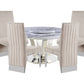 Best Quality D16L White Marble Dining Set w/Lazy Susan