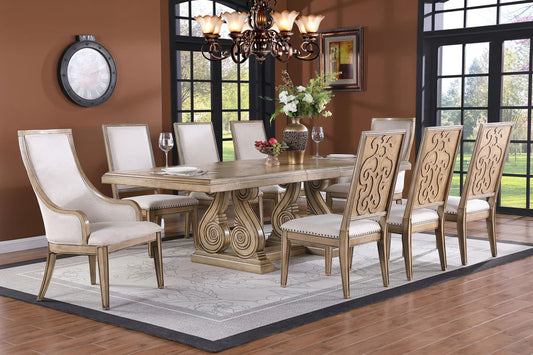 McFerran D4100 Antique White Wash Dining Set