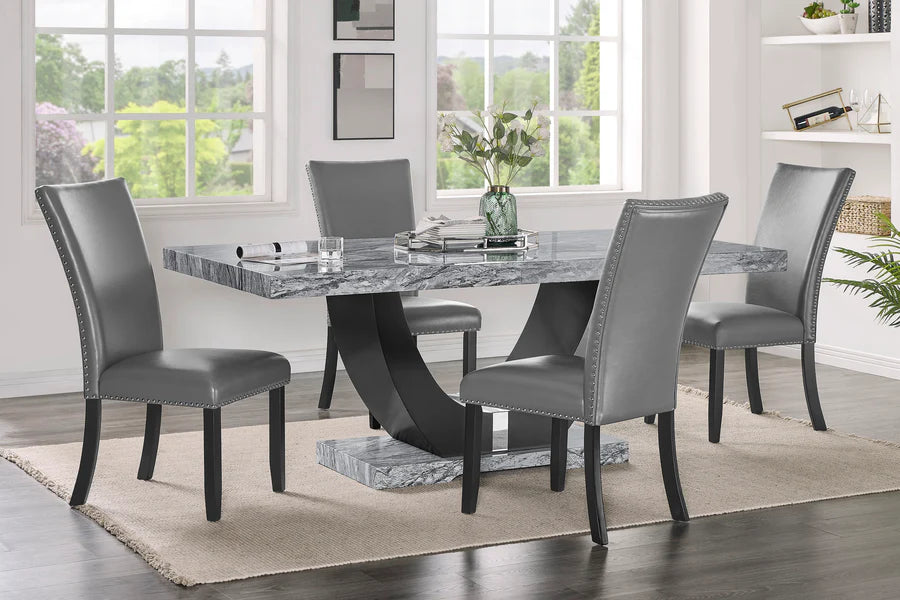 9056 Marble Top Dining Set 5-7 pc