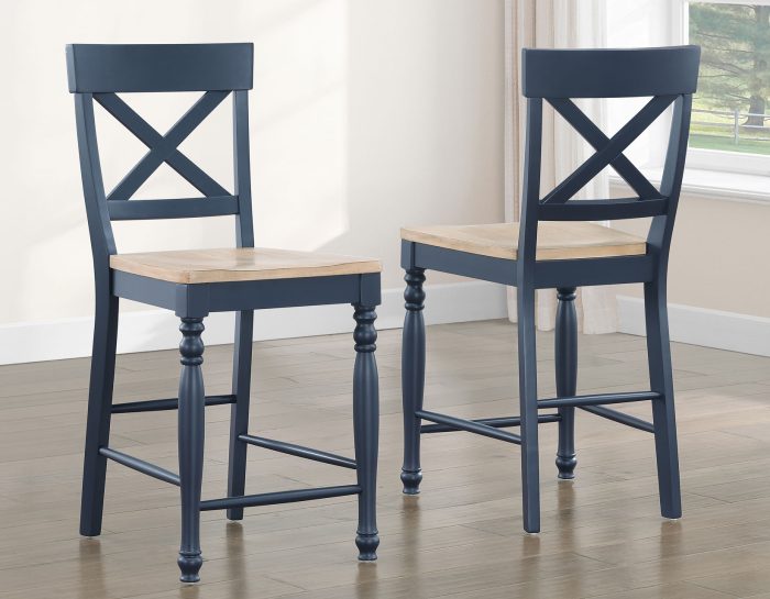 Darcy 5 Pc Dining Set Midnight Blue w/Extension Leaf