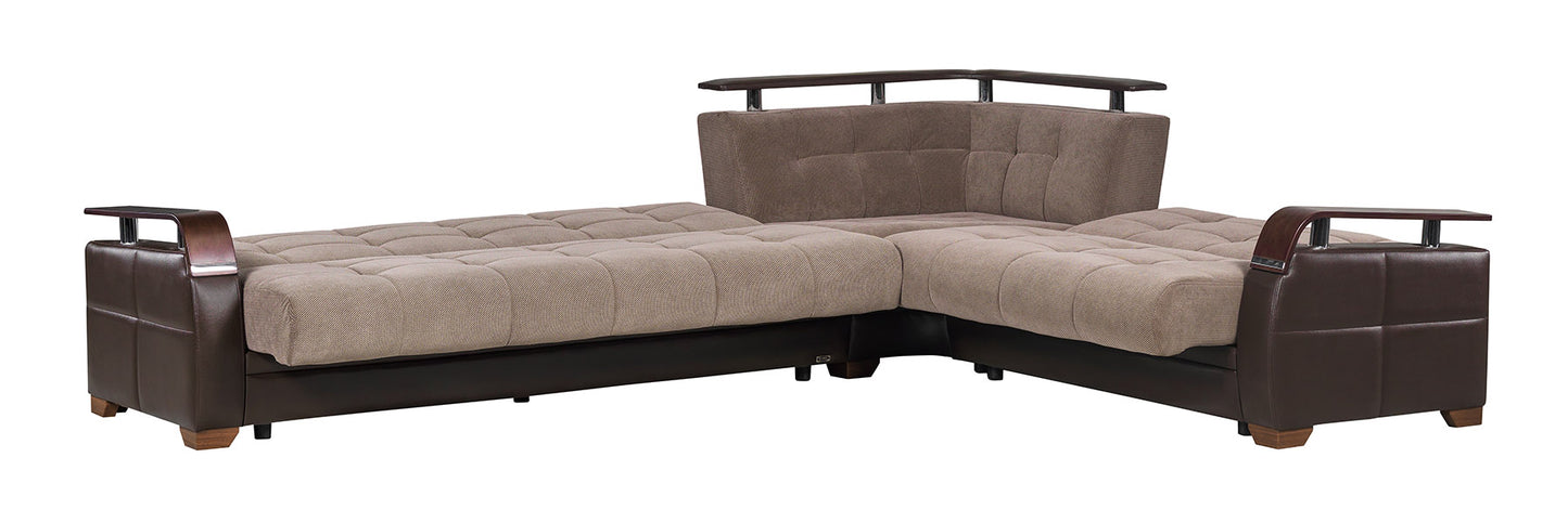 Dogal Contemporary Convertible Sectional - Made in Italy