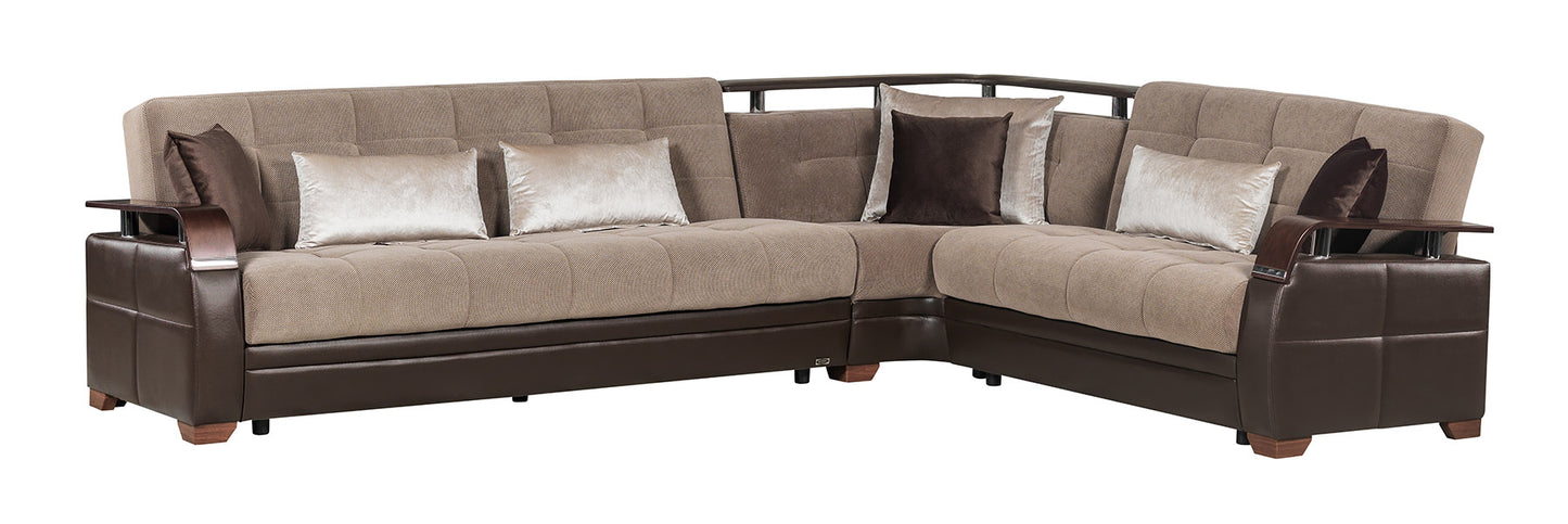 Dogal Contemporary Convertible Sectional - Made in Italy