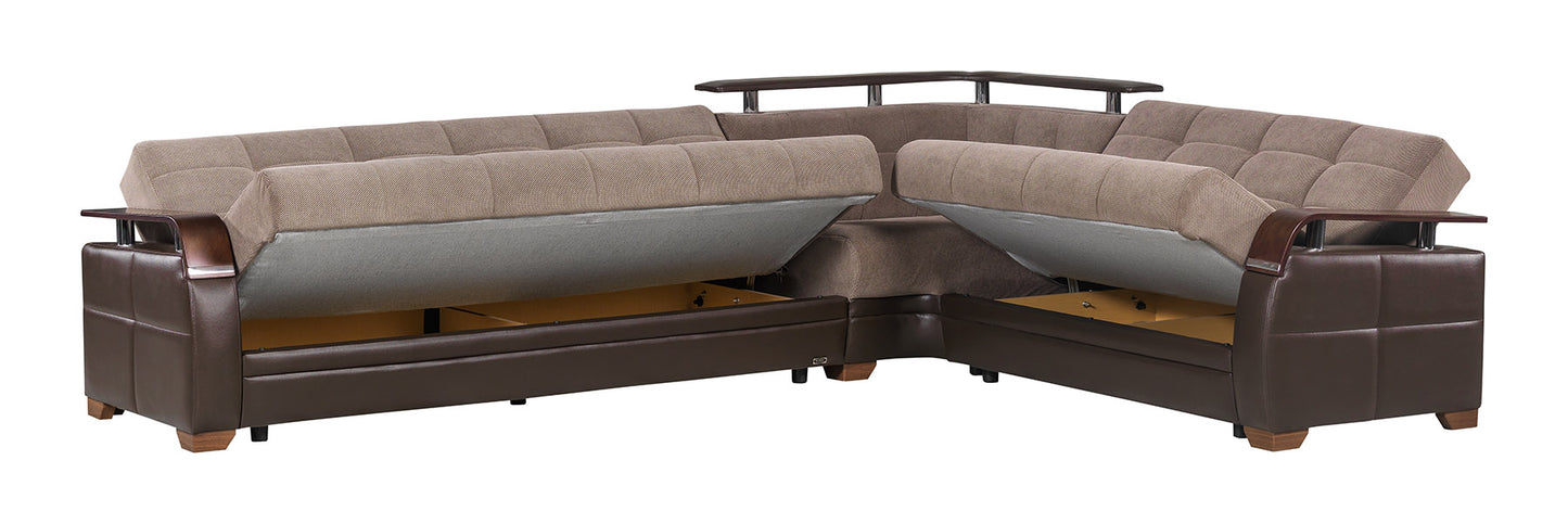 Dogal Contemporary Convertible Sectional - Made in Italy