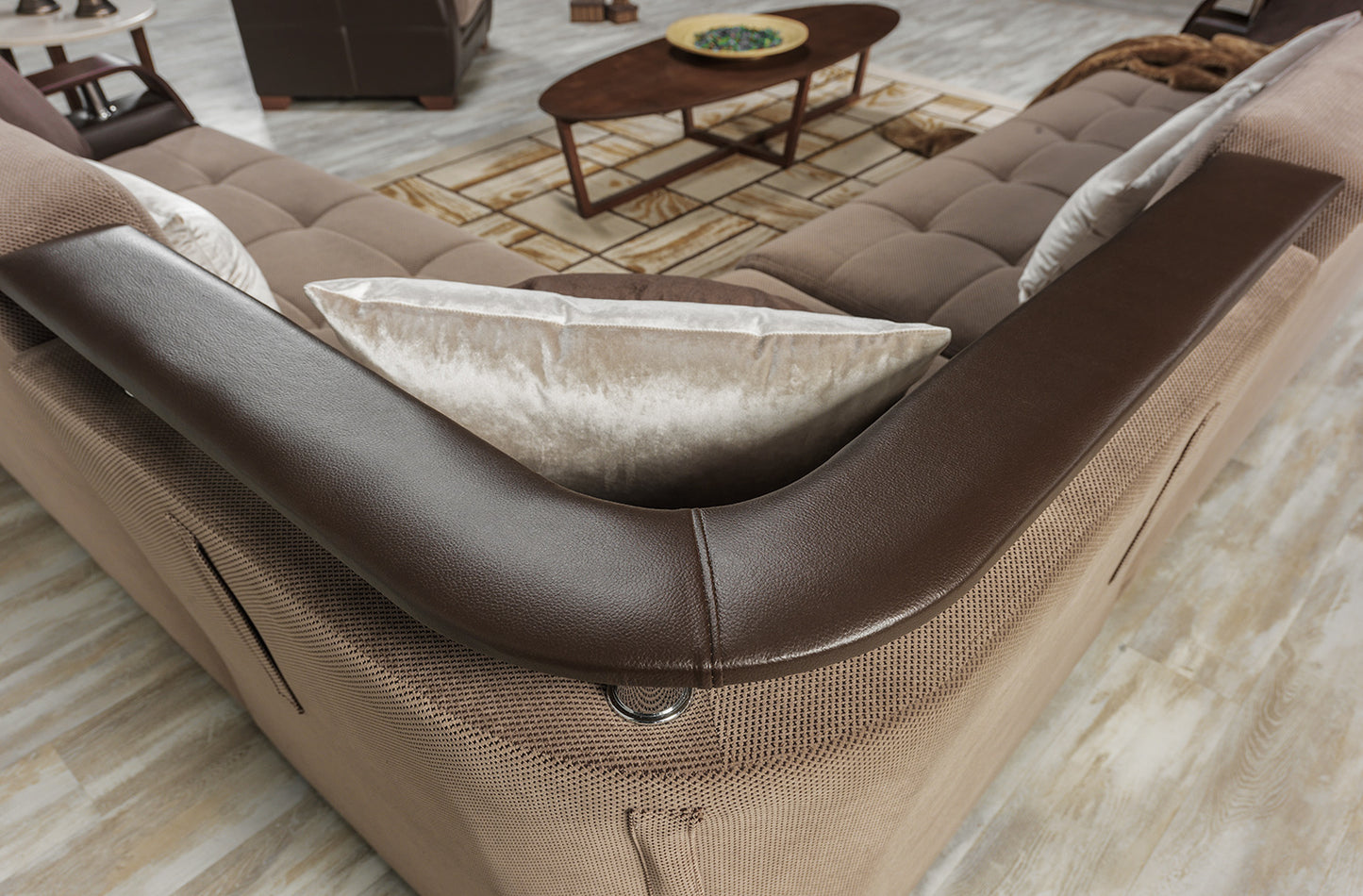 Dogal Contemporary Convertible Sectional - Made in Italy