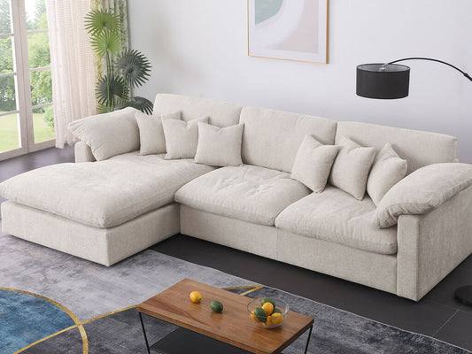 Eloise Beige Chenille Sectional 81481