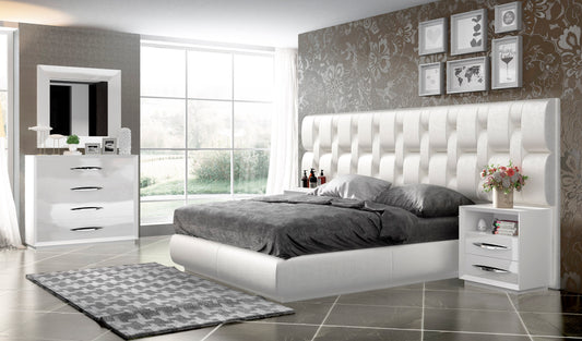 Emporio 5 Pc Wall Bedroom Collection - White Finish