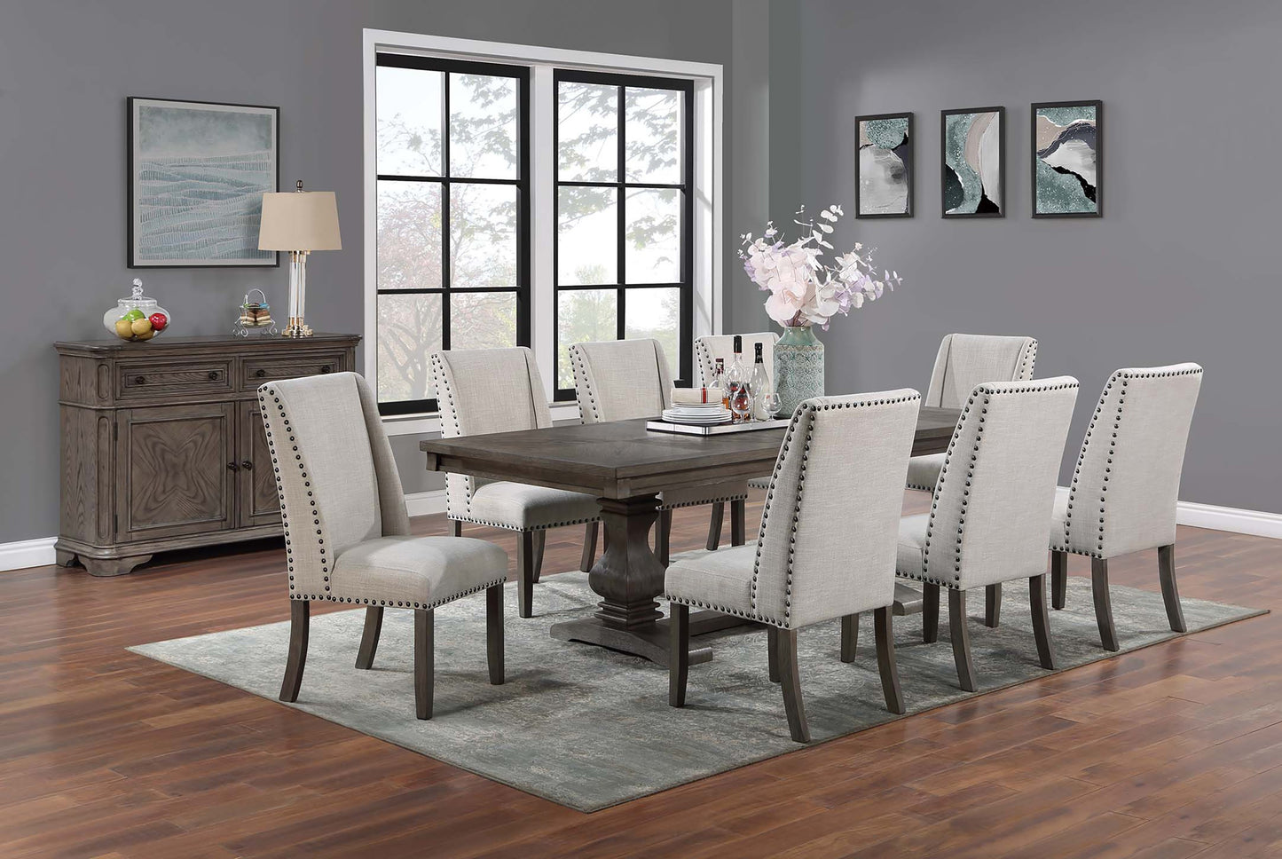 Poundex F2529 Double Pedestal Dining Collection