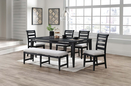 Poundex F2521 - 6 Pc Espresso Dining Collection