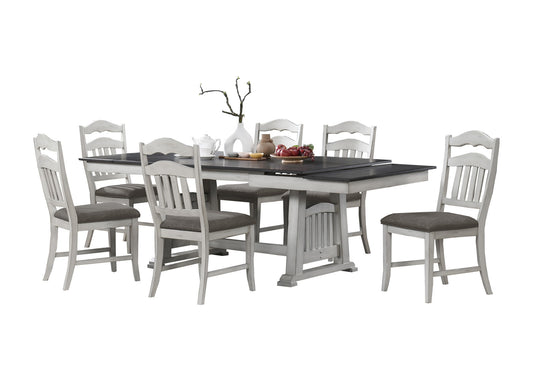 Poundex F2523 White 7 Pc Dining Collection