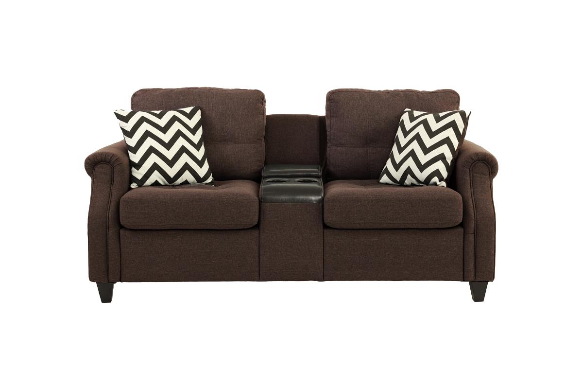 F6413 Sofa & Loveseat Dark Coffee