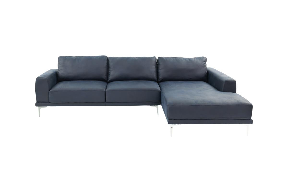 F6430 Ink Blue Leatherette 2 Pc Sectional