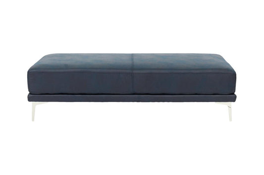 F6432 Blue Leatherette Cocktail Ottoman