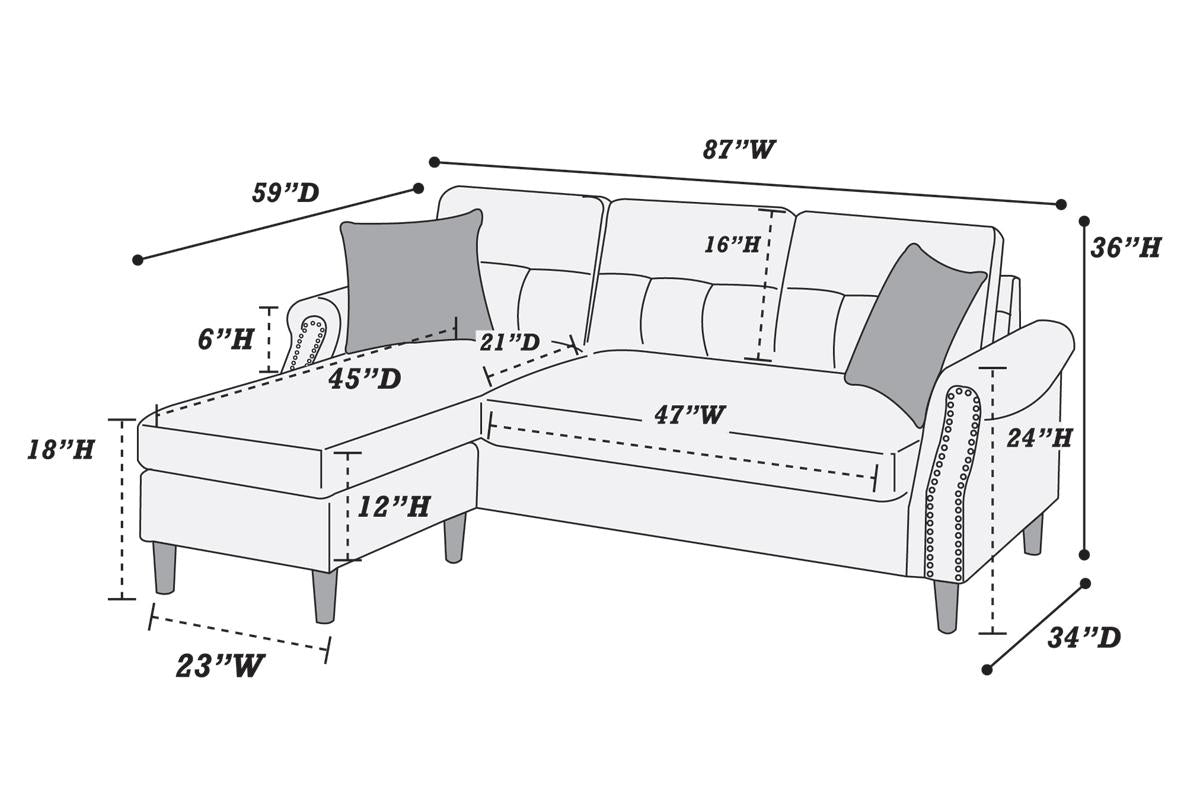 F6447 Laredo Reversible Sectional - 3 Color Options