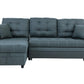 F6593 Blue-Grey Convertible Sectional ~ Pull Out Sleeper