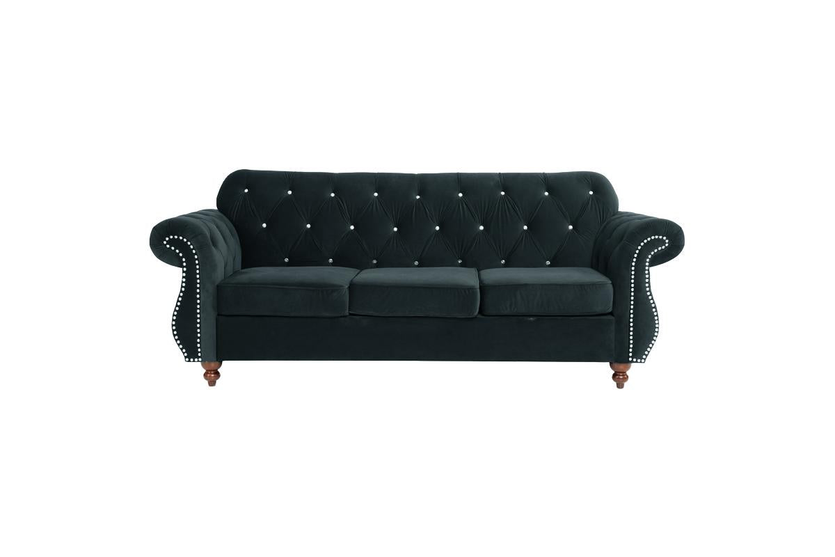 F6837 Rincon Sofa Collection - Black or Indigo Velvet