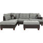 Poundex F6858 Sectional Linen Like Gray or Chocolate