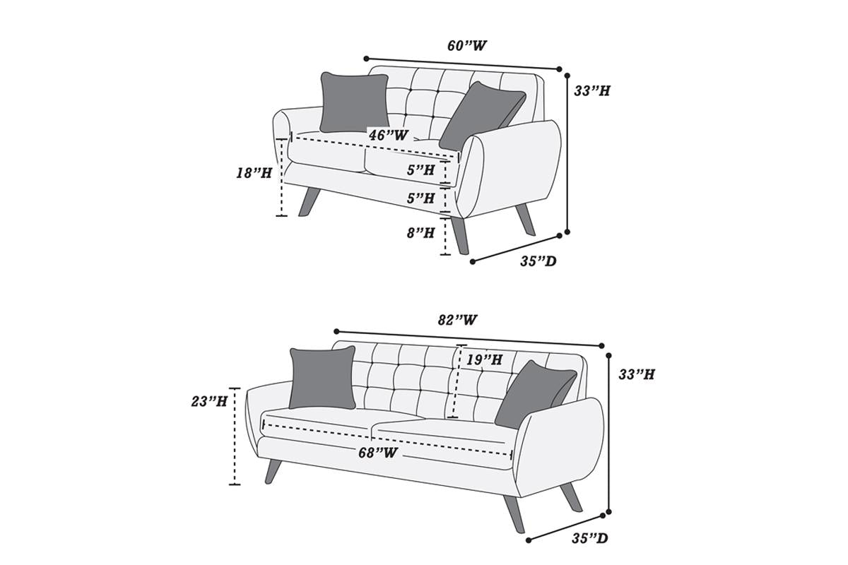 F6912 Lucy 2 Pc Sofa Collection - 3 Colors