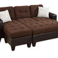 F6928 Brady Sectional - Chocolate Plush Microfiber